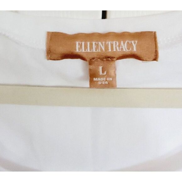 Ellen Tracy L Women's T-Shirt Tee Top Shirt Cat Meow Magazine‎ Cover White - Picture 4 of 4